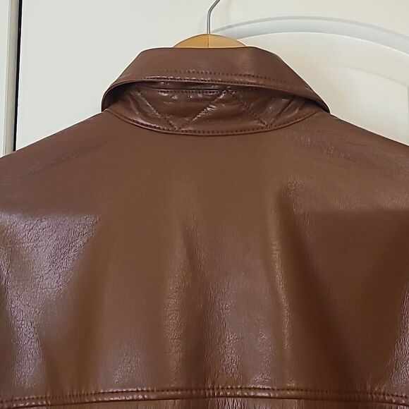 Wilfred The Ganna Vegan Leather Shirt Jacket Brown Size M - Picture 12 of 16